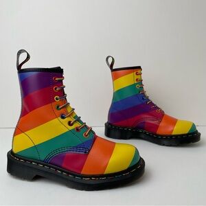 Dr. Martens 1460 Pride Heart Rainbow Stripe Backhand Leather Boots UK 3